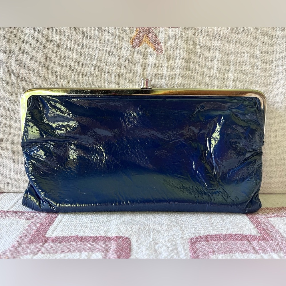 Navy Patent Leather Clutch